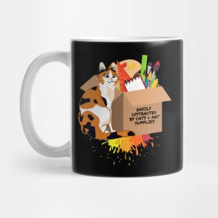 Easily Distracted by Cats and Art Supplies Mug